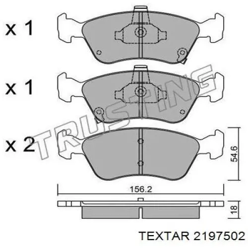 Тормозные колодки Textar 2197502