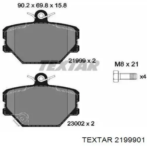 Передние тормозные колодки 2199901 Textar