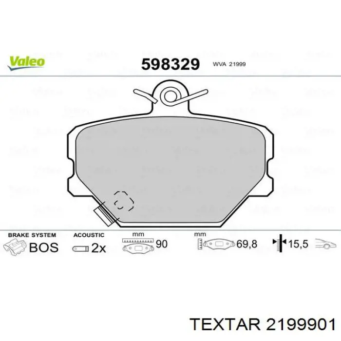 Купить 2199901 Textar Колодки тормозные