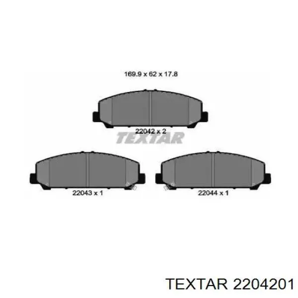 Передние тормозные колодки 2204201 Textar