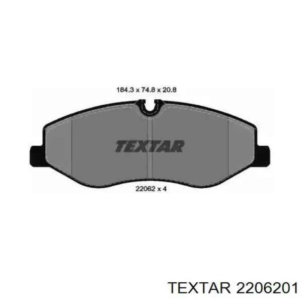 Передние тормозные колодки 2206201 Textar