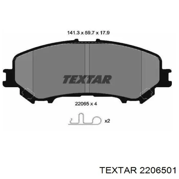 2206501 Textar sapatas do freio dianteiras de disco