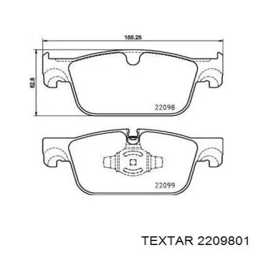 Передние тормозные колодки 2209801 Textar