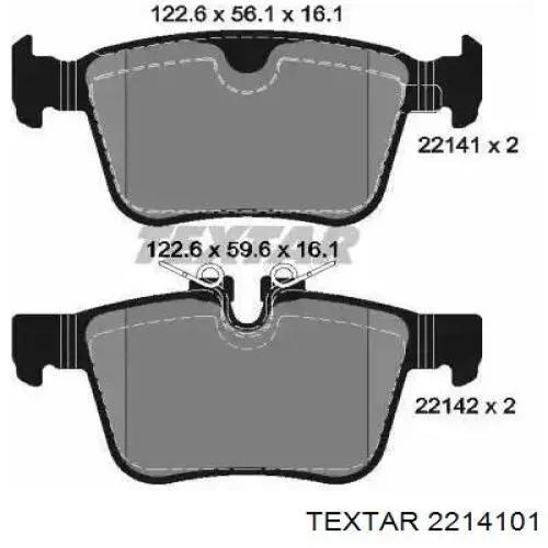 Задние тормозные колодки 2214101 Textar
