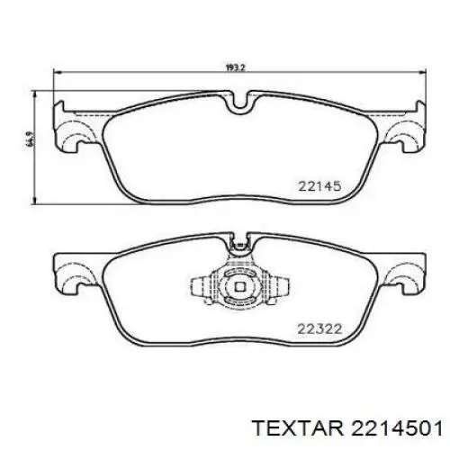Передние тормозные колодки 2214501 Textar