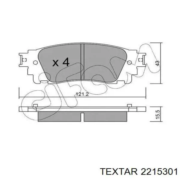 2215301 Textar sapatas do freio traseiras de disco