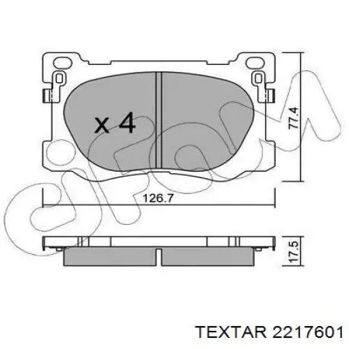 Колодки Textar 2217601 цена, от 25.17 USD