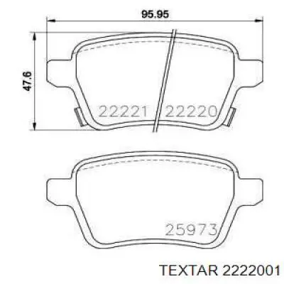 Передние тормозные колодки 2222001 Textar