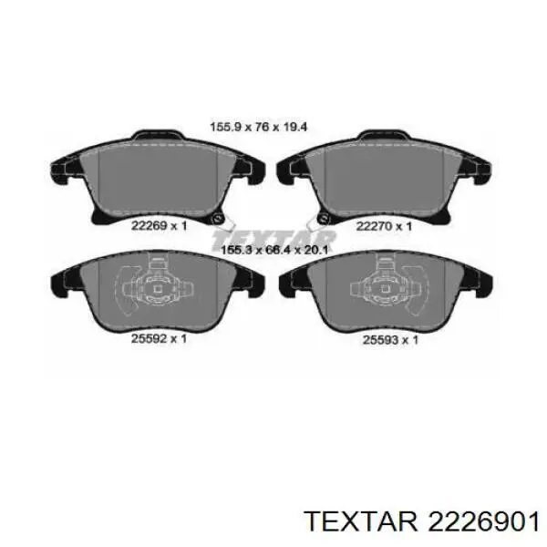 Колодки Textar 2226901 цена, от 63.35 USD