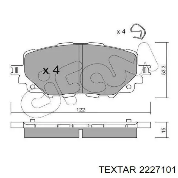Колодки Textar 2227101 цена, от 43.92 USD