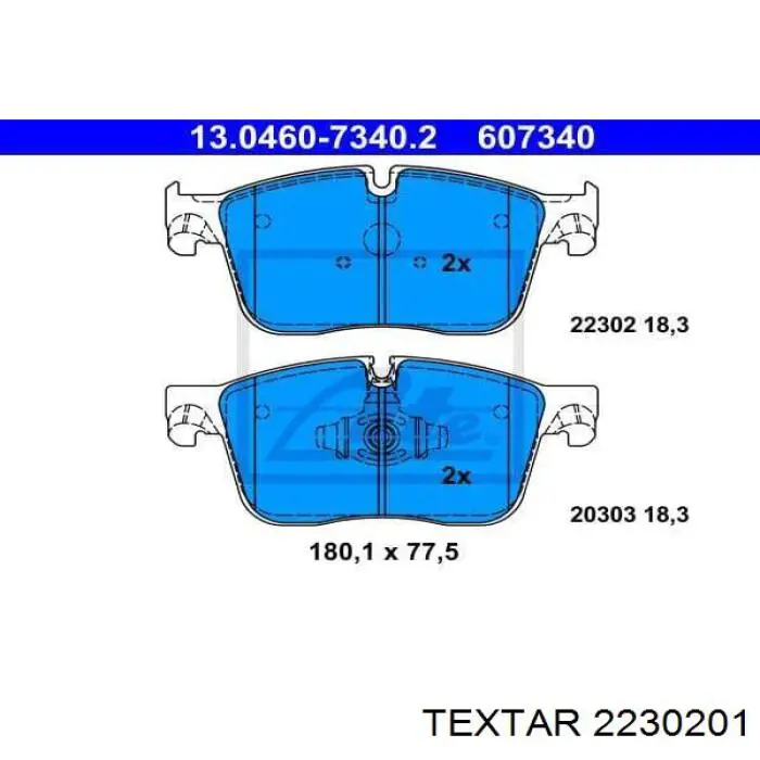 Pastillas de freno delanteras 2230201 Textar