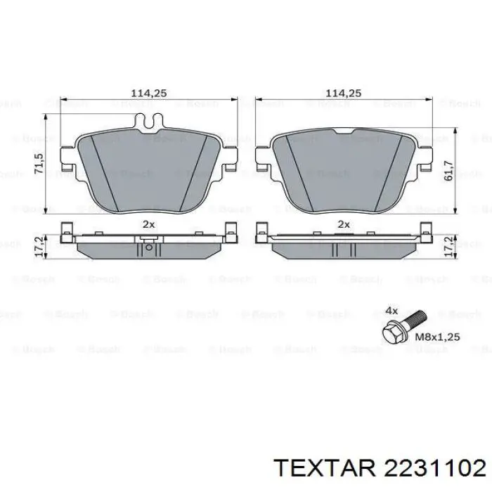 Колодки Textar 2231102 цена, от 67.05 USD