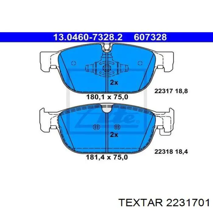 Колодки Textar 2231701 цена, от 71.45 USD