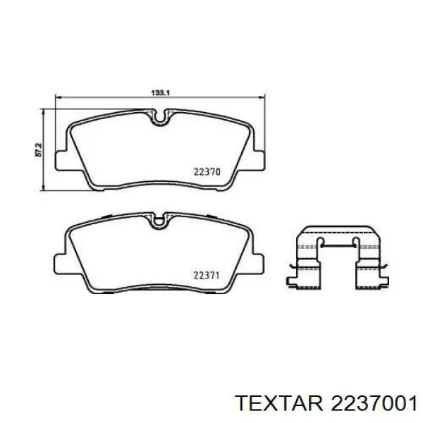 2237001 Textar sapatas do freio traseiras de disco