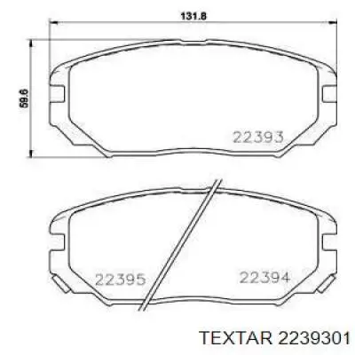 Передние тормозные колодки 2239301 Textar