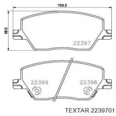 Передние тормозные колодки 2239701 Textar