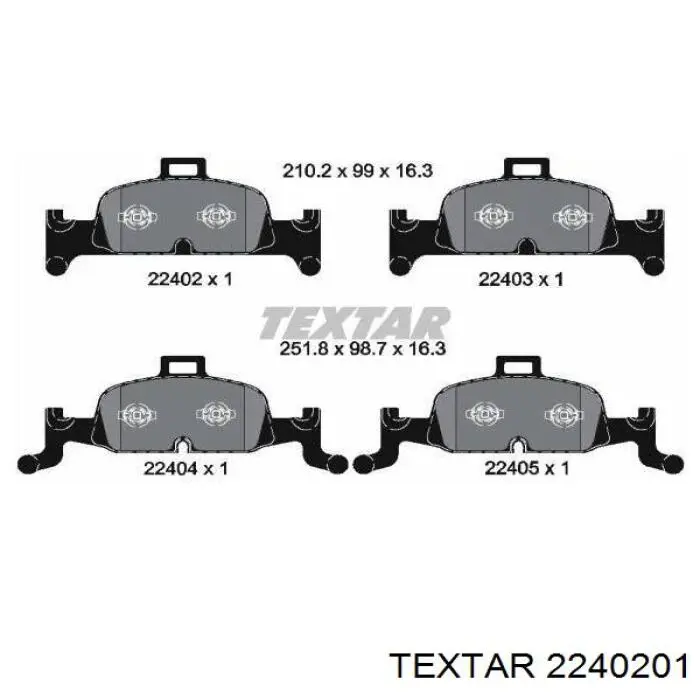 2240201 Textar Колодки передние