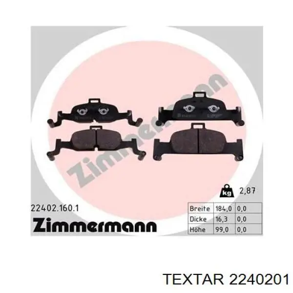 Колодки Textar 2240201 цена, от 90.98 USD
