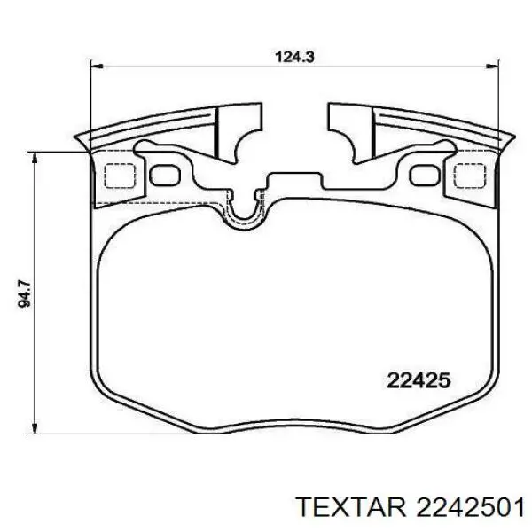 Передние тормозные колодки 2242501 Textar