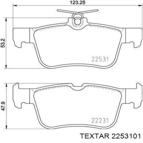 Колодки дисковые  Textar 2253101 цена, от 60.88 USD