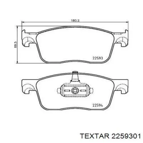 Передние тормозные колодки 2259301 Textar