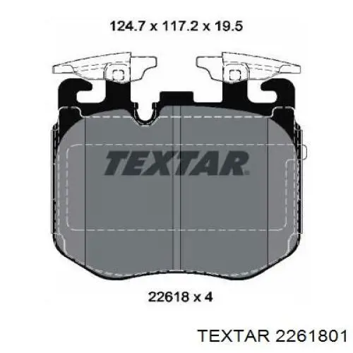 2261801 Textar sapatas do freio dianteiras de disco