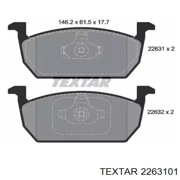 Передние тормозные колодки 2263101 Textar