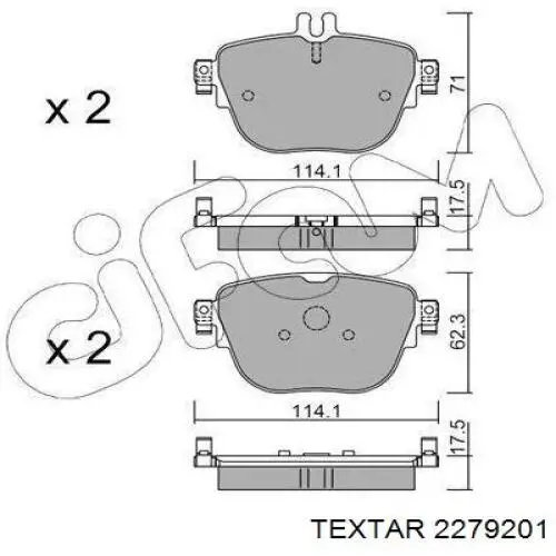 Колодки дисковые  Textar 2279201 цена, от 69.09 USD