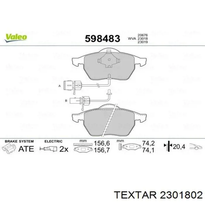Купить 2301802 Textar Колодки тормозные