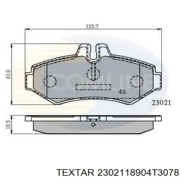 Купить 2302118904T3078 Textar Колодки тормозные задние, дисковые