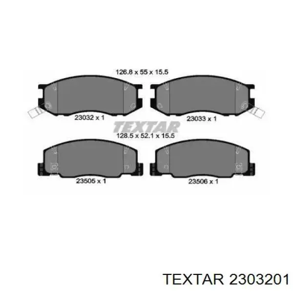 2303201 Textar передние тормозные колодки