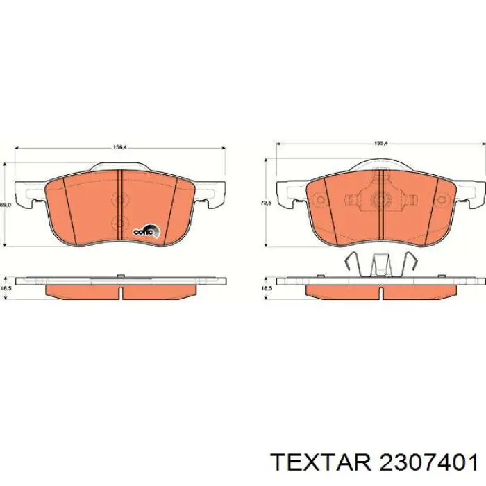 Купить 2307401 Textar Колодки тормозные