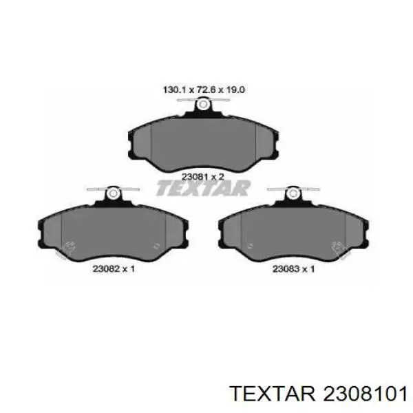 Передние тормозные колодки 2308101 Textar