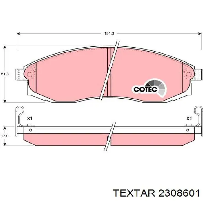 Купить 2308601 Textar Колодки тормозные