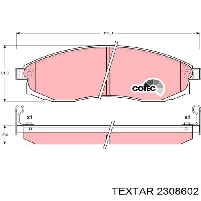 Колодки Textar 2308602 цена, от 32.07 USD