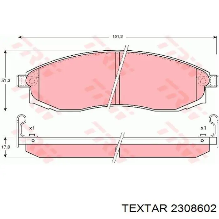 Купить 2308602 Textar Колодки тормозные