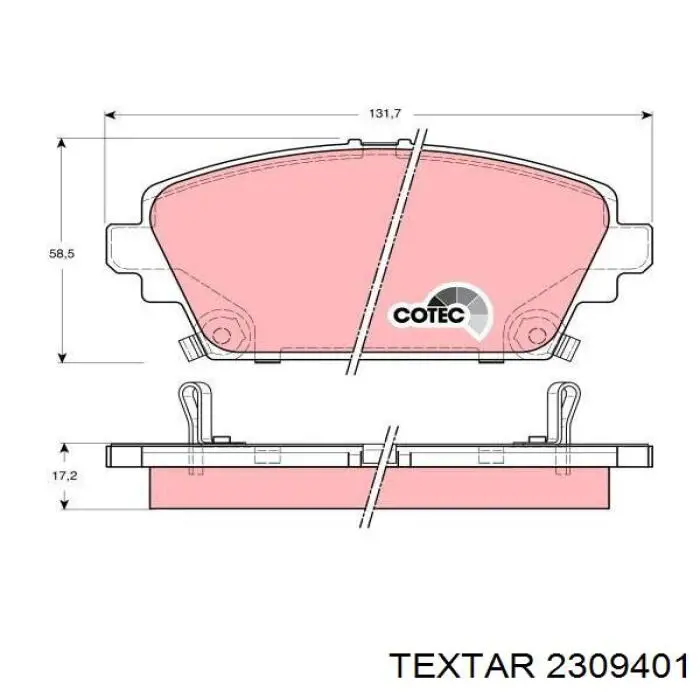 Передние тормозные колодки 2309401 Textar