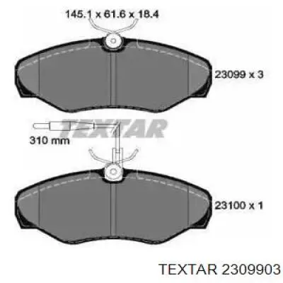 Передние тормозные колодки 2309903 Textar