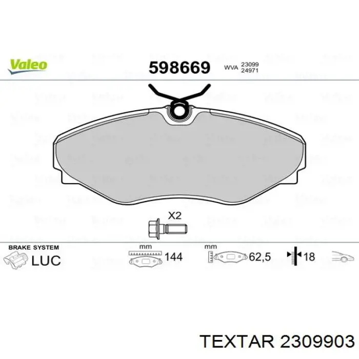 Купить 2309903 Textar Колодки тормозные