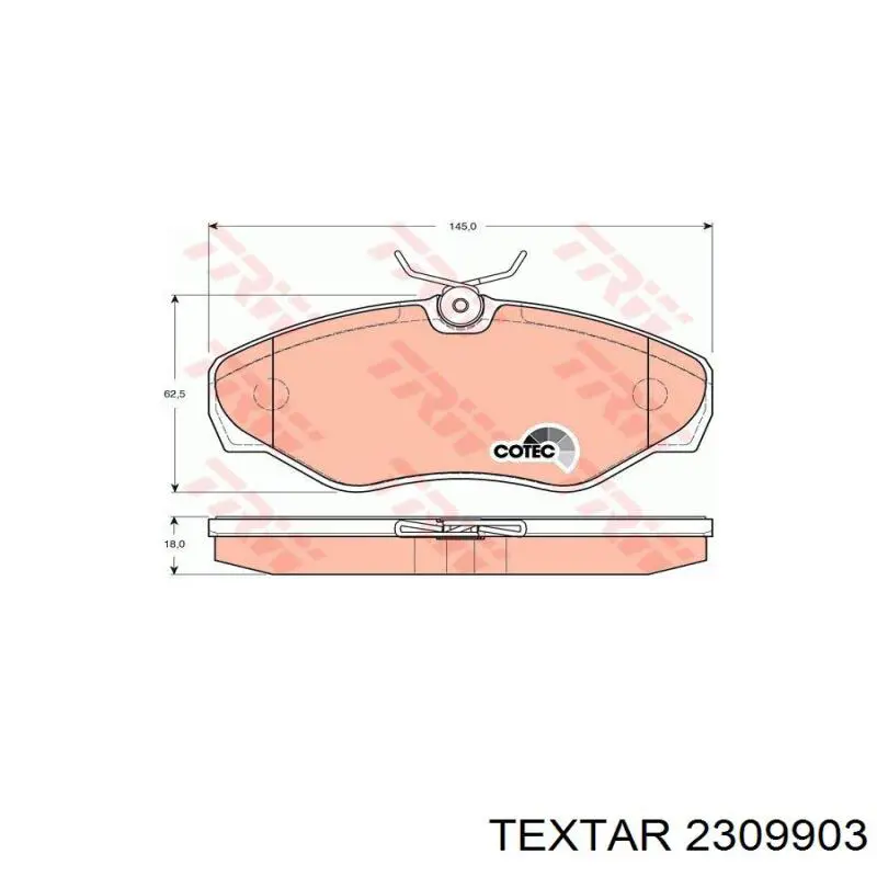 Тормозные колодки Textar 2309903
