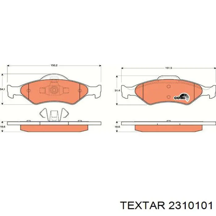 2310101 Textar Колодки передние