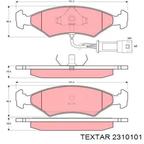 Колодки Textar 2310101 цена, от 17.47 USD