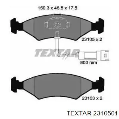 2310501 Textar колодки тормозные передние дисковые
