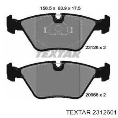 Передние тормозные колодки 2312601 Textar