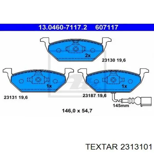Тормозные колодки Textar 2313101