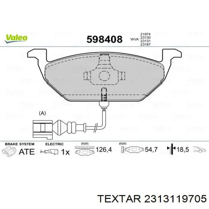 Купить 2313119705 Textar Колодки тормозные
