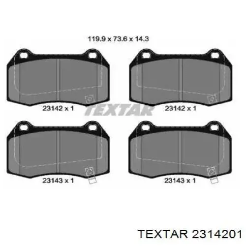 2314201 Textar Колодки передние