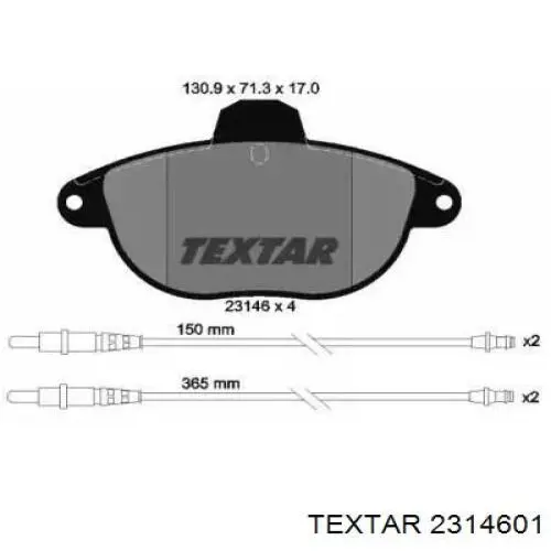 Передние тормозные колодки 2314601 Textar