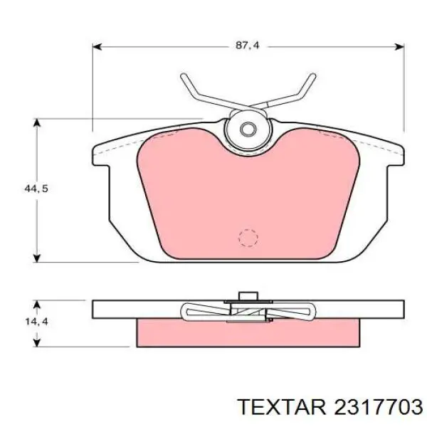 Задние дисковые колодки Textar 2317703