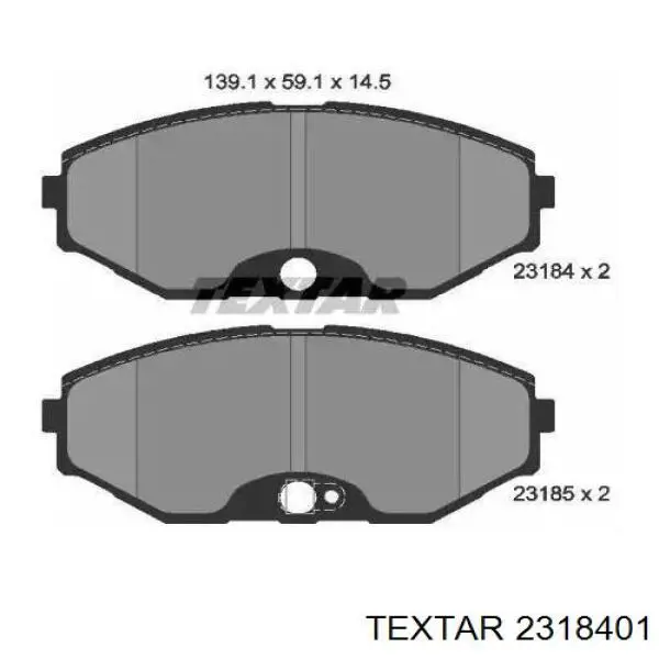 Передние тормозные колодки 2318401 Textar